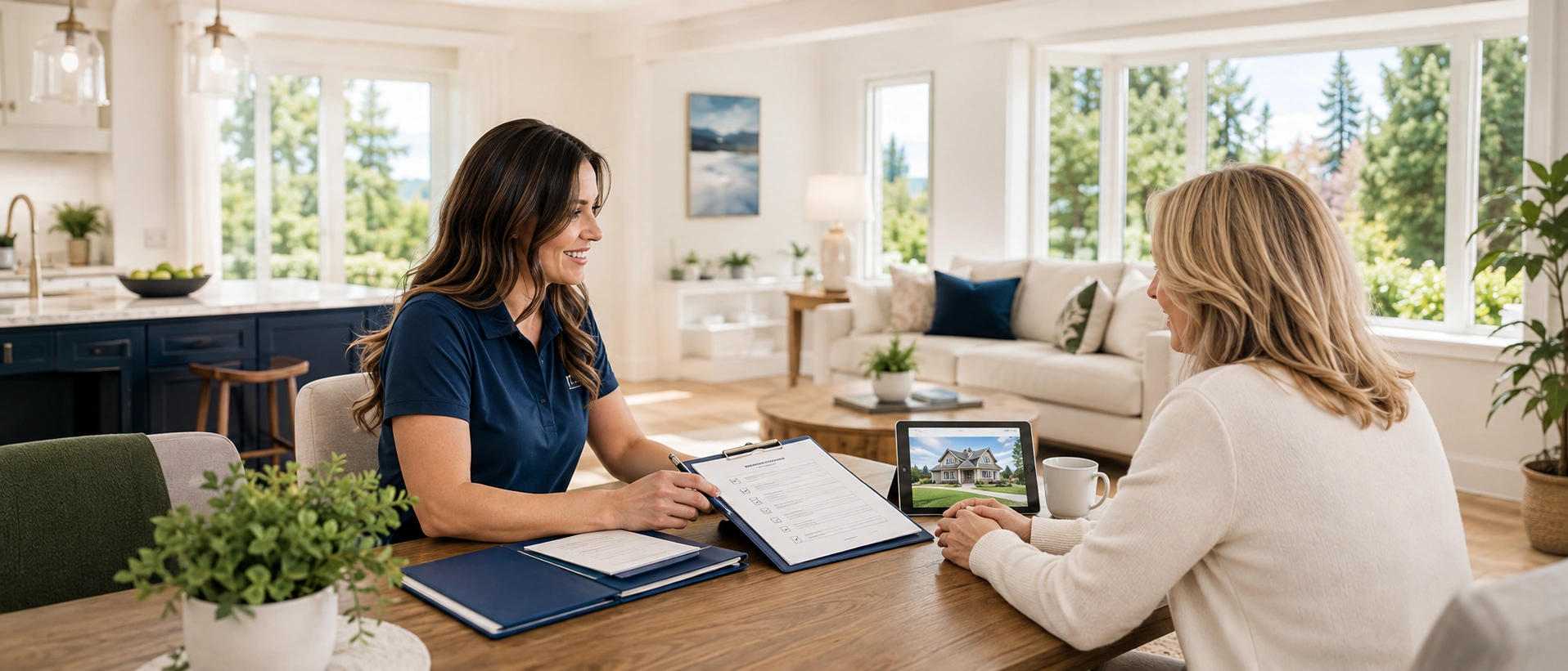 Friendly Helping Hands consultation at a bright home table